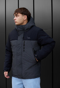 Фото - Двоколірна зимова куртка Staff pix black & graphite - Men box