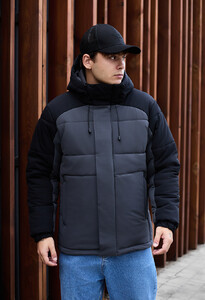 Фото - Теплая мужская куртка Staff ho black & gray - Men box