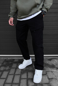 Фото - Черные штаны на зиму Staff cu black fleece - Men box