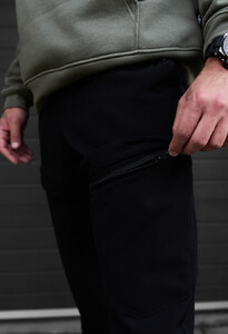 Фото - Черные штаны на зиму Staff cu black fleece - Men box