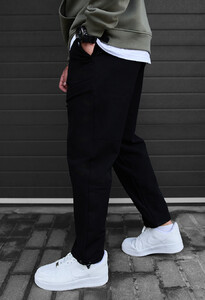 Фото - Черные штаны на зиму Staff cu black fleece - Men box