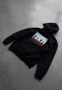 Фото - Чорне худі Staff x Вітер Степовий "Толя, зняв?" oversize fleece - Men box