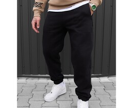 Фото - Черные зимние спортивки Staff nib black fleece - Men box