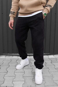 Фото - Черные зимние спортивки Staff nib black fleece - Men box