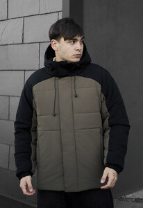 Фото - Молодежная зимняя куртка Staff ho black & dark khaki - Men box