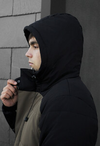 Фото - Молодежная зимняя куртка Staff ho black & dark khaki - Men box