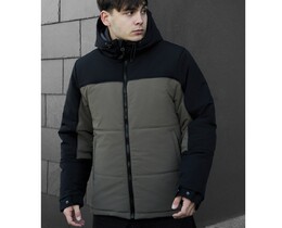 Фото - Зимняя мужская куртка Staff im black & dark khaki reflective - Men box