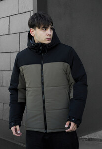 Фото - Зимова чоловіча куртка Staff im black & dark khaki reflective - Men box