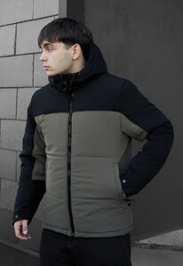Фото - Зимова чоловіча куртка Staff im black & dark khaki reflective - Men box