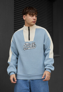 Фото - Флисовый свитшот Staff light blue & milk oversize fleece - Men box