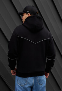 Фото - Тепле худі Staff black logo reflective fleece oversize - Men box