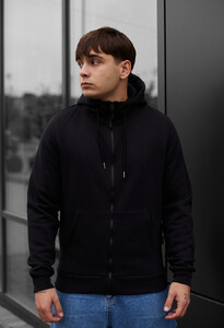 Фото - Повседневное теплое худи Staff zip basic black fleece - Men box