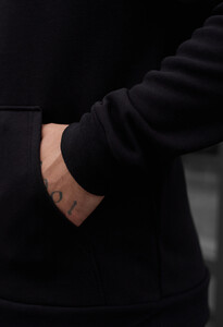 Фото - Повседневное теплое худи Staff zip basic black fleece - Men box