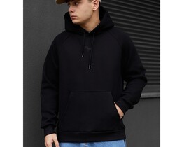 Фото - Однотонне чорне худі Staff black logo oversize fleece - Men box