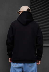 Фото - Однотонне чорне худі Staff black logo oversize fleece - Men box