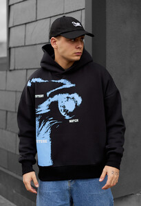 Фото - Черное худи с принтом Staff watch oversize fleece - Men box