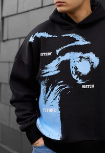 Фото - Черное худи с принтом Staff watch oversize fleece - Men box