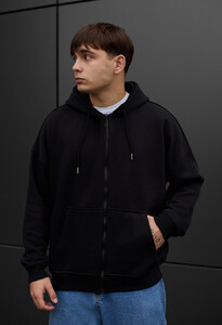 Фото - Зимове унісекс худі Staff zip black oversize fleece - Men box