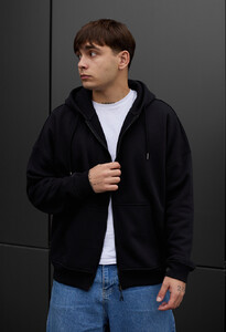 Фото - Зимове унісекс худі Staff zip black oversize fleece - Men box