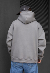 Фото - Однотонне сіре худі Staff gray basic oversize fleece - Men box