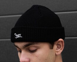 Фото - Молодіжна чорна шапка біні Staff balck logo - Men box