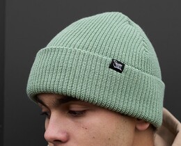 Фото - Шапка мятного цвета с отворотом Staff 15 mint - Men box
