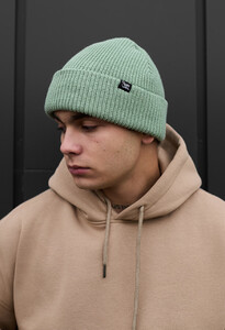 Фото - Шапка мятного цвета с отворотом Staff 15 mint - Men box
