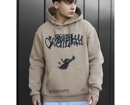 Фото - Тепле коричневе худі Staff escapism oversize fleece - Men box