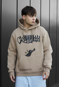 Фото - Тепле коричневе худі Staff escapism oversize fleece - Men box