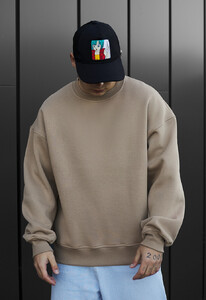Фото - Однотонный теплый свитшот Staff light brown oversize fleece - Men box