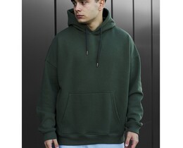 Фото - Однотонне тепле худі Staff khaki basic oversize fleece - Men box