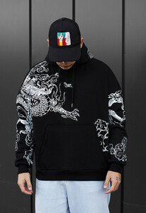 Фото - Тепле оверсайз худі Staff logo & drago oversize fleece - Men box