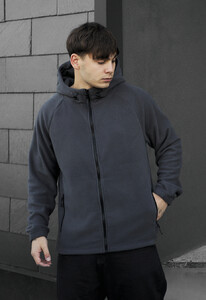 Фото - Сіре зимове худі Staff zip gray fleece - Men box