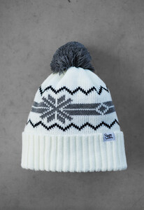 Фото - Бело-серая зимняя шапка Staff white & gray pattern - Men box