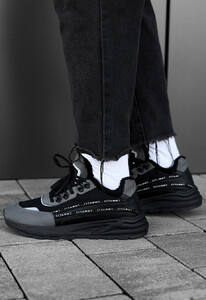 Фото - Зимние мужские кроссовки Staff black & gray reflective - Men box