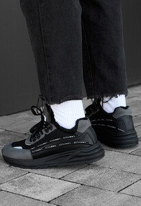 Фото - Зимние мужские кроссовки Staff black & gray reflective - Men box
