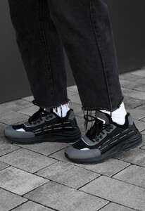 Фото - Зимние мужские кроссовки Staff black & gray reflective - Men box