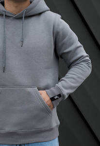 Фото - Однотонне зимове худі Staff gray basic fleece - Men box