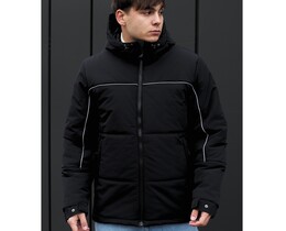 Фото - Молодежная зимняя куртка Staff im black reflective - Men box