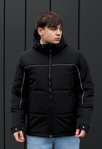 Фото - Молодежная зимняя куртка Staff im black reflective - Men box