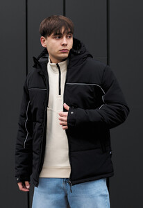 Фото - Молодежная зимняя куртка Staff im black reflective - Men box