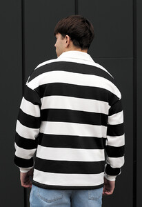 Фото - Полосатый черно-белый лонгслив Staff stripes 3 - Men box