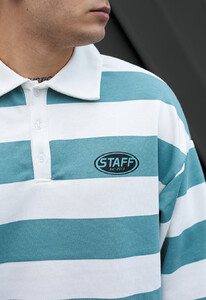 Фото - Бело-бирюзовый лонгслив Staff stripes 2 - Men box