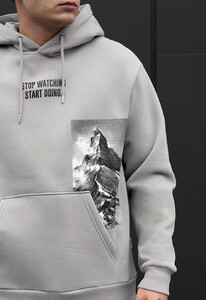 Фото - Сіре худі на флісі Staff start doing oversize fleece - Men box