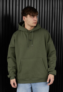 Фото - Зимове унісекс худі Staff khaki logo oversize fleece - Men box