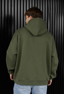 Фото - Зимове унісекс худі Staff khaki logo oversize fleece - Men box
