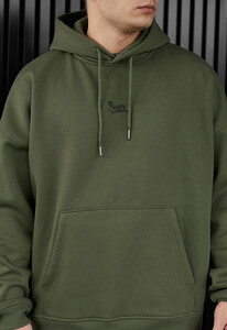 Фото - Зимове унісекс худі Staff khaki logo oversize fleece - Men box