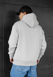 Фото - Однотонне тепле худі Staff light gray basic oversize fleece - Men box