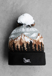 Фото - Теплая унисекс шапка Staff mountain & logo pompon - Men box