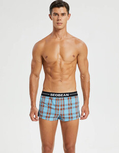 Фото - Клетчатые мужские трусы семейки Seobean из хлопка - Men box
